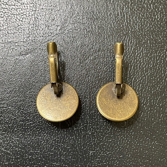 Earrings 4 Leaf Clover Shamrock Lucky Green White Bronze St. Patrick’s Day New - Picture 4 of 7